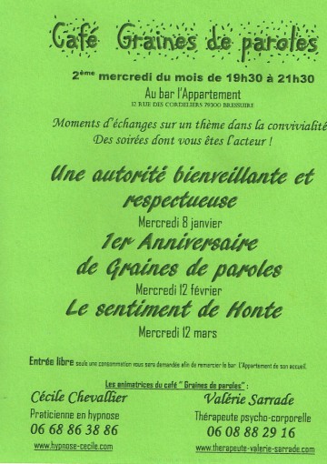 Autorité , anniversaire, honte, Cholet , Fontenay le comte, Thoars, thérapie 